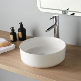 Vasque à poser Andria 37cm - Blanc brillante -Rebords fins