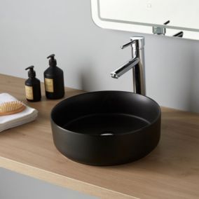 Vasque à poser Andria 37cm-Noire mat-Rebords fins
