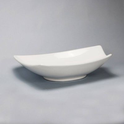 Vasque à Poser Asymétrique Céramique Blanc Brillant 49x38 cm - Feuille