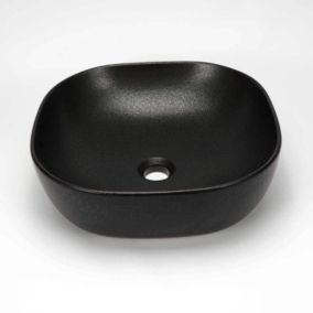 Vasque à Poser Carrée - Céramique Noir Mat - 41x41 cm - Vasco