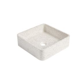 Vasque à poser carrée en terrazzo - L39 x l39 cm - STOCHI