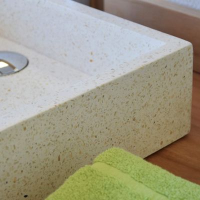 Vasque à poser en Terrazzo crème, Coreal