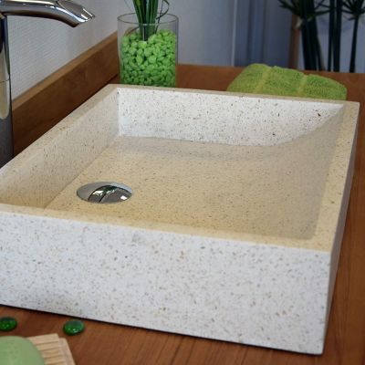 Vasque à poser en Terrazzo crème, Coreal