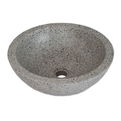 Vasque à poser en terrazzo gris, Rondo