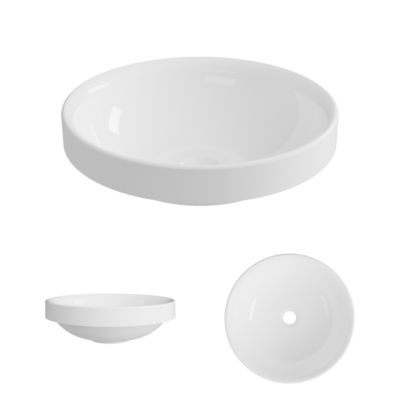 Vasque à poser FRODE - Minéral Composite Blanc Brillant Asymétrique 50x36xH16.6cm - LAVABERG