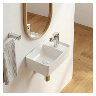 Vasque à poser ou à suspendre rectangle en céramique 43x26,5cm