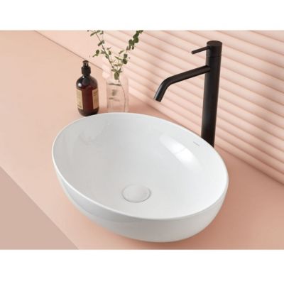 Lavabo Salle De Bain Rond Céramique Blanc Garniture De Vidange Oe 460x460x155 Mm 4064649129962