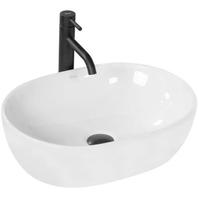 Vasque À Poser Rea Amelia White Oval
