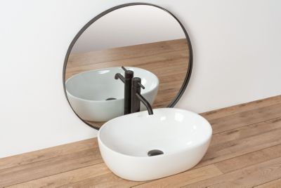 Vasque À Poser Rea Amelia White Oval