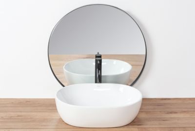 Vasque À Poser Rea Amelia White Oval