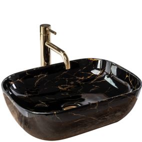 Vasque à poser REA Belinda black marble shiny