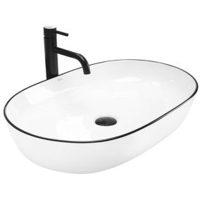 Vasque À Poser Rea Cleo 61 Black Gold Oval