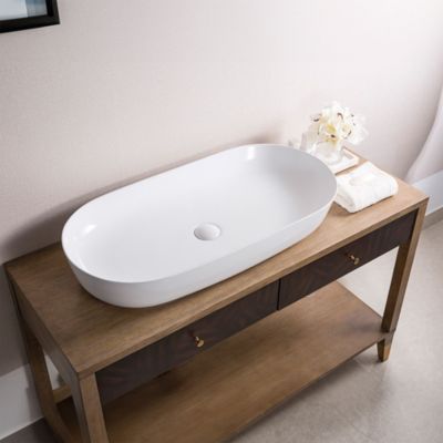 Vasque À Poser Rea Cleo 81 White Oval