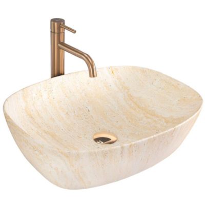 Vasque À Poser Rea Freja Travertine Matt Beige