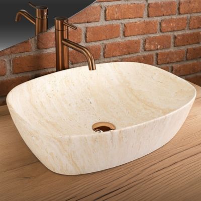 Vasque À Poser Rea Freja Travertine Matt Beige