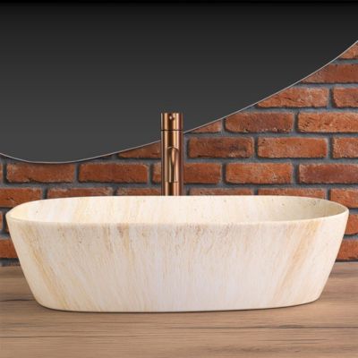 Vasque À Poser Rea Freja Travertine Matt Beige