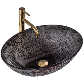 Vasque À Poser Rea Frost Black Oval