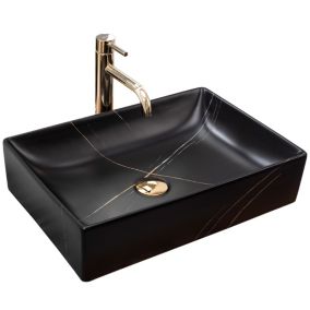 Vasque À Poser Rea Inga Marble- Nablatowa Black Rectangle