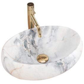 Vasque À Poser Rea Linda Granit White Oval