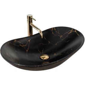 Vasque À Poser Rea Royal Marble Black Oval