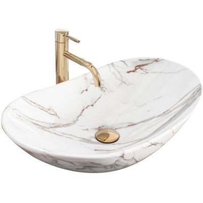 Vasque À Poser Rea Royal Shiny Aiax White Oval