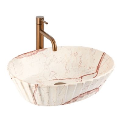 Vasque À Poser Rea Samanta Zen Beige, Stone Imitation Ovale