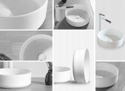 Vasque À Poser Rea Sami White Round