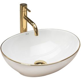 Vasque À Poser Rea Sofia Edge Gold Oval