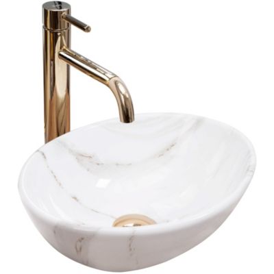 Vasque À Poser Rea Sofia Mini Aiax Shiny White Oval