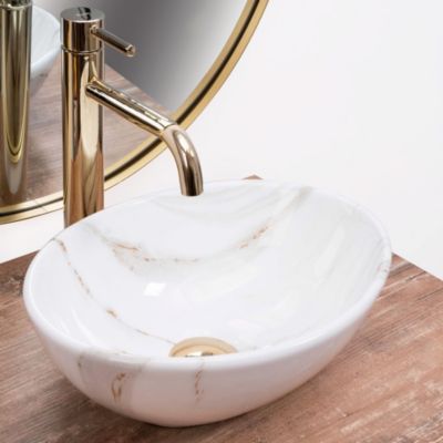Vasque À Poser Rea Sofia Mini Aiax Shiny White Oval