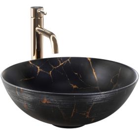 Vasque À Poser Rea Stella Marble Black Round