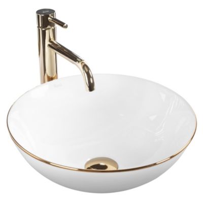 Vasque À Poser Rea Stella White Gold Round