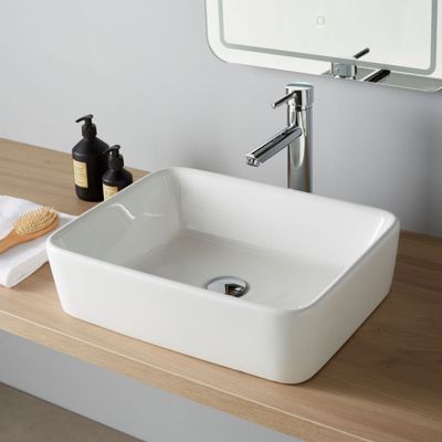 Vasque à poser rectangulaire 48 cm - Blanc brillant - Seville