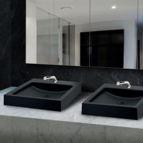 Vasque à Poser - Rectangulaire - Avec Trou de Robinnetterie - 39,5 cm - Inox Noir - UNITO