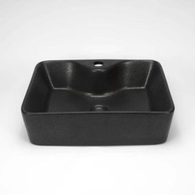 Vasque à Poser Rectangulaire - Céramique Noir Mat - 48x38 cm - Edo