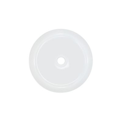 Vasque à poser ronde 36,5 cm blanc brillant avec bonde clic clac