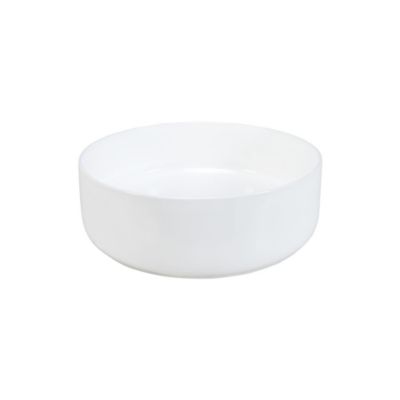 Vasque à poser ronde 36,5 cm blanc brillant avec bonde clic clac