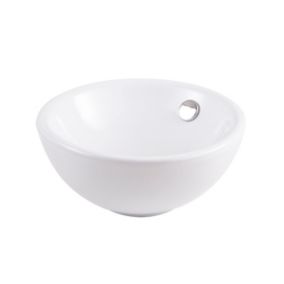Vasque à poser ronde céramique blanche GoodHome Blanca
