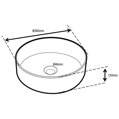 Vasque à poser ronde diamètre 36 cm - Blanc brillant - finition cannelée - Ania