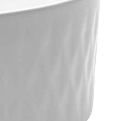 Vasque à poser ronde diamètre 36 cm - blanc brillant - finition striée - sans trop-plein - SAT Infinitio