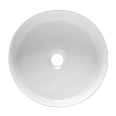 Vasque à poser ronde diamètre 36 cm - blanc brillant - finition striée - sans trop-plein - SAT Infinitio