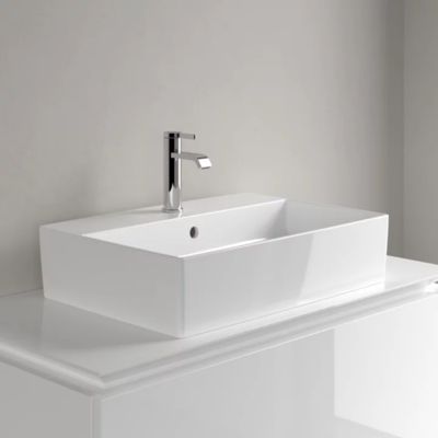Vasque à poser VILLEROY ET BOCH Memento 2.0 blanc avec trop plein 50 x 42 cm
