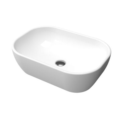 Vasque rectangulaire à poser en céramique blanche, l.46 x H.13,5 x P.33 cm, Galedo Bowl