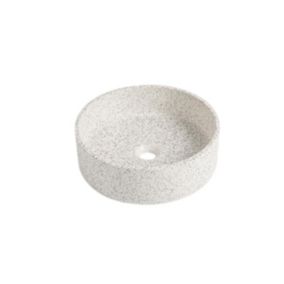Vasque ronde à poser en terrazzo blanc - 39 cm - DUKAT