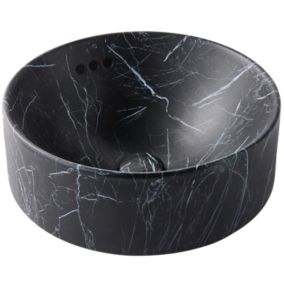 Vasque ronde à poser JACOB DELAFON Vox marbre noir orage + bonde