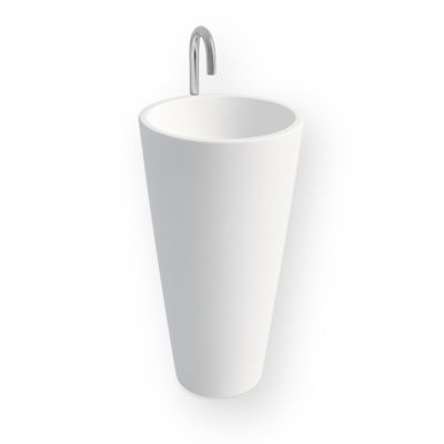 Vasque salle de bain colonne sur pied,en Solid surface 50 cm - Kezia