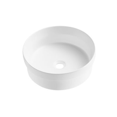 Vasque semi-encastrée ronde en céramique blanc Ø36 cm, Aito