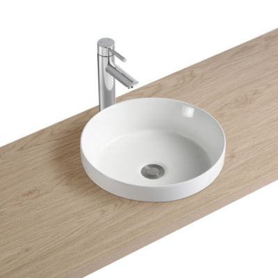 Vasque semi-encastrée ronde en céramique blanc Ø36 cm, Aito