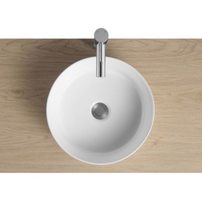 Vasque semi-encastrée ronde en céramique blanc Ø36 cm, Aito