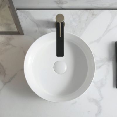 Vasque semi-encastrée ronde en céramique blanc Ø36 cm, Aito